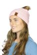 Dianthus Pink Ribbed Beanie with Pom Discount