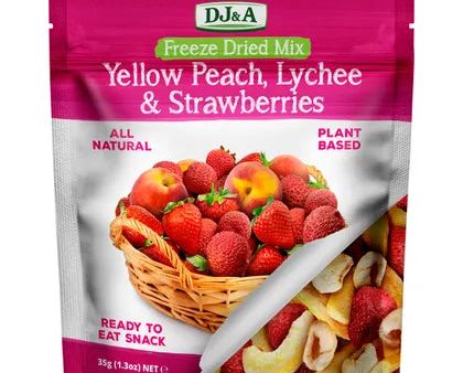 DJ&A Freeze Dried Yellow Peach, Lychee & Strawberries 35g Online