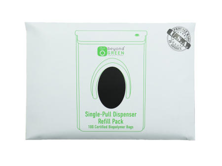 Plant-Based Dog Poop Bags Refill for Single-Pull Park Dispenser - 100 Bags Supply