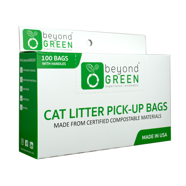 Plant-Based Cat Litter Pick-Up Bags with Handles - 100 bags For Cheap