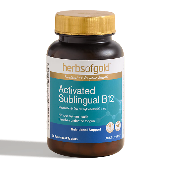 Herbs of Gold Activated Sublingual B12 75 Tablets Online