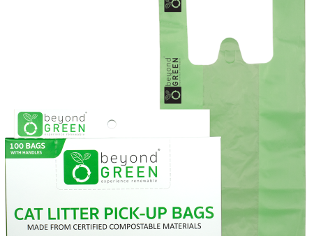 Plant-Based Cat Litter Pick-Up Bags with Handles - 100 bags For Cheap