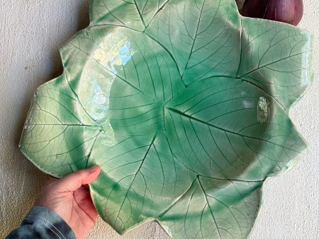 Hanging art or serving platter  large Leaf prot1  16” D feature For Cheap