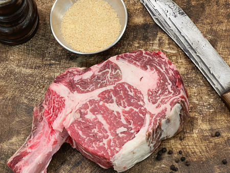 Beef DRY AGED 45 DAYS  Cowboy Steak  Frenched Bone-In Ribeye Steak 18 oz. -  U.S.D.A. PRIME Fashion