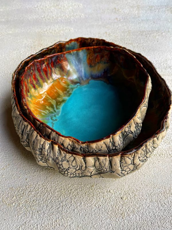 Organic nesting bowl set UMe 8 Rustic    2 bowls feature Online Hot Sale