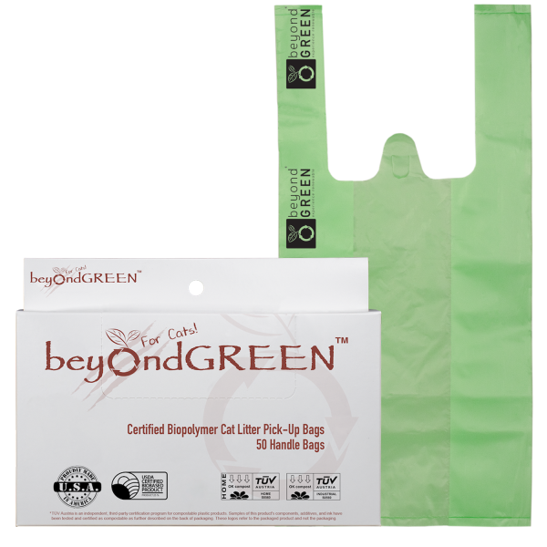 Regular Plant-Based Cat Litter Pick-Up Bags with Handles - 50 Bags Online Sale