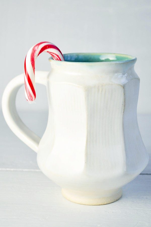 White Faceted Mug in Snow Shadows Online