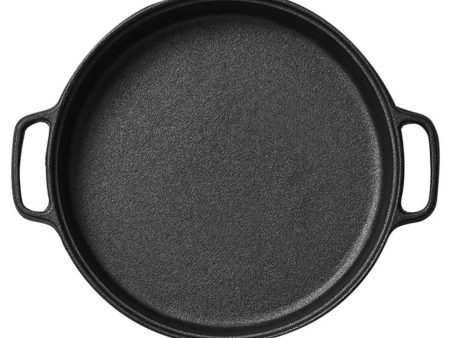 L Chaim Meats Cast Iron 35cm Frying Pan Skillet Coating Steak Sizzle Platter Online Sale