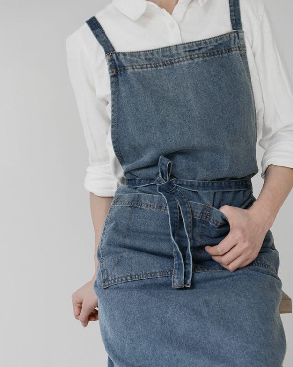 L Chaim Washed Denim Apron Supply