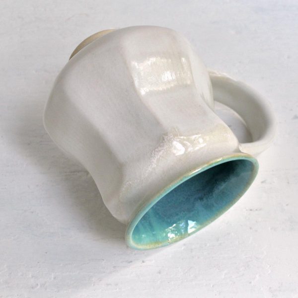 White Faceted Mug in Snow Shadows Online