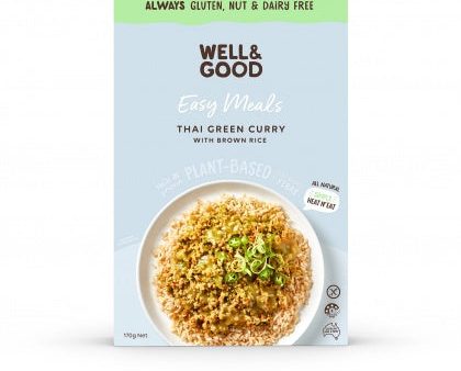 Well & Good Thai Green Curry w Low GI Rice (G F) 120g Online now