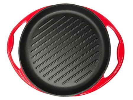 L Chaim Meats Enamel Porcelain 26cm Cast Iron Frying Pan Skillet Non-stick Coating Cheap