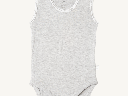 Boody Baby Sleeveless Bodysuit Light Grey Marl (Newborn) Online