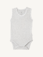 Boody Baby Sleeveless Bodysuit Light Grey Marl (Newborn) Online